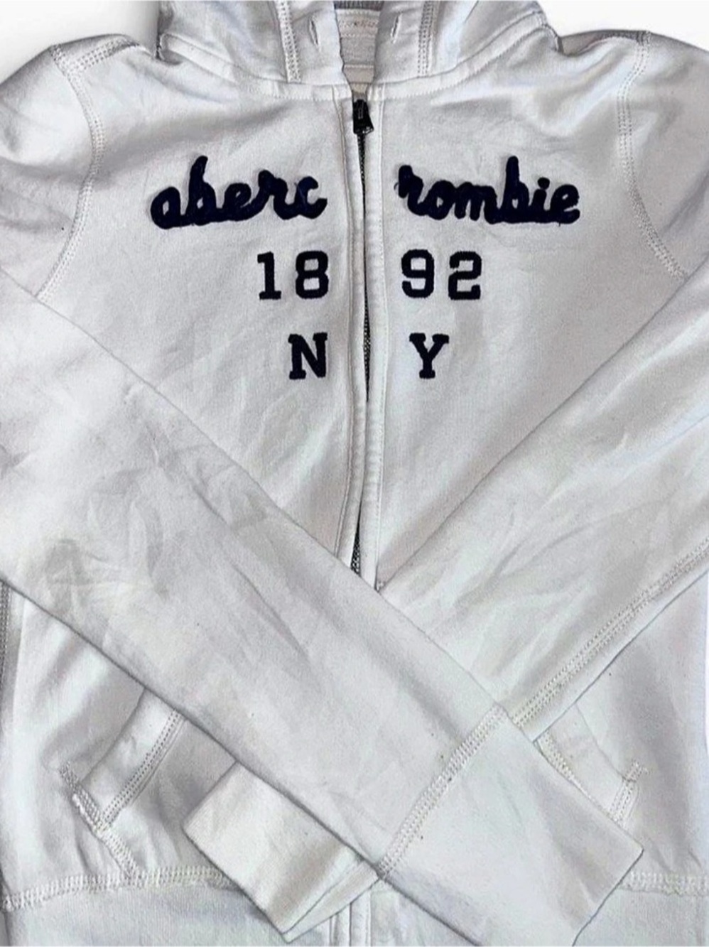 Abercrombie Girls Hoodie White Size Medium (8)